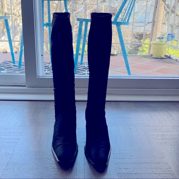 Like New Vintage Sergio Rossi Sleek Black Boots 36 - Picture 2 of 15